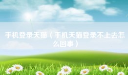 手机登录天猫（手机天猫登录不上去怎么回事）
