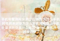 手机电量消耗快是什么原因 为什么手机耗电越来越快为什么手机耗电快「手机电量消耗快是什么原因 为什么手机耗电越来越快」