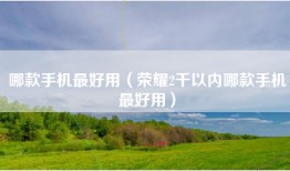哪款手机最好用（荣耀2千以内哪款手机最好用）