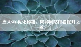 五大SEO优化秘籍，揭秘网站排名提升之道