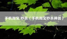 手机淘宝 秒杀（手机淘宝秒杀神器）