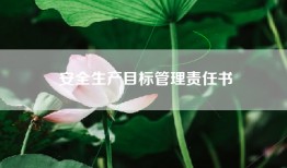 安全生产目标管理责任书