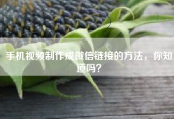 手机视频制作成微信链接的方法，你知道吗？