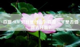 百度 SEM 究竟是什么？百度 SEM 是否值得去开展？