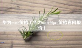 华为mate价格（华为mate60pro价格官网报价）