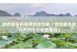 适合做手机铃声的中文歌（适合做手机铃声的中文歌曲推荐）