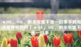 ★SOC、SOE、剩余电量不是一回事手机电池是锂电池吗「★SOC、SOE、剩余电量不是一回事」