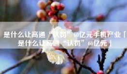 是什么让高通“认罚”60亿元手机产业「是什么让高通“认罚”60亿元」