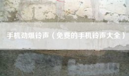 手机劲爆铃声（免费的手机铃声大全）