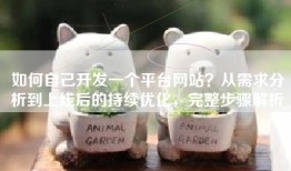 如何自己开发一个平台网站？从需求分析到上线后的持续优化，完整步骤解析