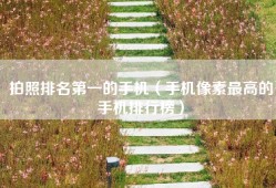 拍照排名第一的手机（手机像素最高的手机排行榜）