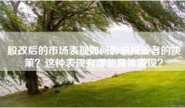 股改后的市场表现如何影响投资者的决策？这种表现有哪些具体表现？