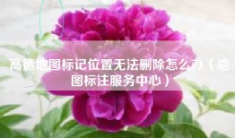 高德地图标记位置无法删除怎么办（地图标注服务中心）