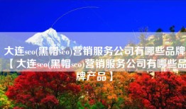 大连seo(黑帽seo)营销服务公司有哪些品牌【大连seo(黑帽seo)营销服务公司有哪些品牌产品】