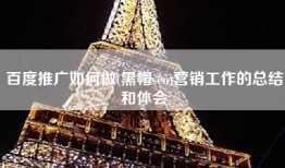 百度推广如何做(黑帽seo)营销工作的总结和体会