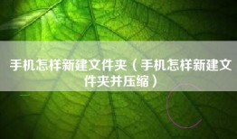 手机怎样新建文件夹（手机怎样新建文件夹并压缩）