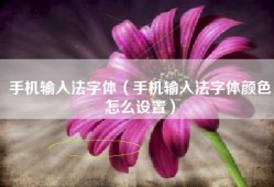 手机输入法字体（手机输入法字体颜色怎么设置）