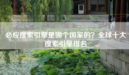 必应搜索引擎是哪个国家的？全球十大搜索引擎排名