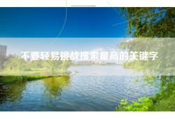 不要轻易挑战搜索量高的关键字