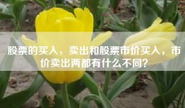 股票的买入，卖出和股票市价买入，市价卖出两都有什么不同？