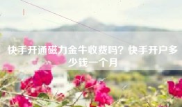 快手开通磁力金牛收费吗？快手开户多少钱一个月