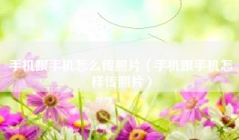 手机跟手机怎么传照片（手机跟手机怎样传照片）