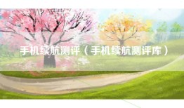 手机续航测评（手机续航测评库）