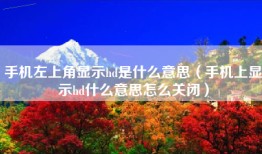 手机左上角显示hd是什么意思（手机上显示hd什么意思怎么关闭）