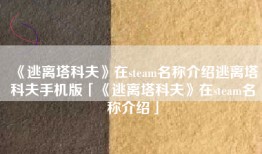 《逃离塔科夫》在steam名称介绍逃离塔科夫手机版「《逃离塔科夫》在steam名称介绍」