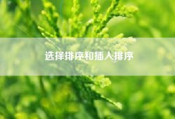 选择排序和插入排序