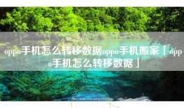 oppo手机怎么转移数据oppo手机搬家「oppo手机怎么转移数据」