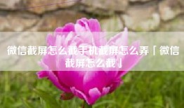 微信截屏怎么截手机截屏怎么弄「微信截屏怎么截」