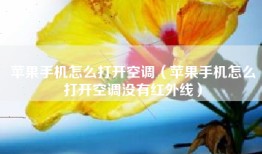 苹果手机怎么打开空调（苹果手机怎么打开空调没有红外线）