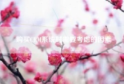 购买CRM系统时需要考虑的因素