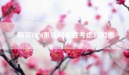 购买CRM系统时需要考虑的因素