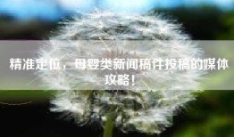 精准定位，母婴类新闻稿件投稿的媒体攻略！