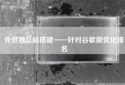 外贸独立站搭建——针对谷歌做优化排名