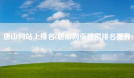 唐山网站上排名(唐山网页搜索排名提升)