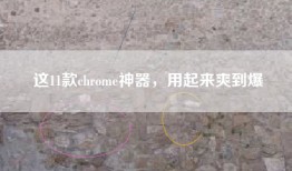 这11款chrome神器，用起来爽到爆