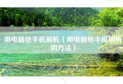 用电脑给手机刷机（用电脑给手机刷机的方法）