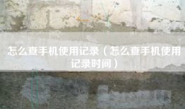 怎么查手机使用记录（怎么查手机使用记录时间）
