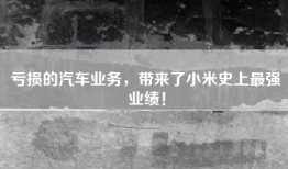 亏损的汽车业务，带来了小米史上最强业绩！