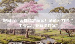 靶向行业客群精准获客！励销云力推“工业品行业解决方案”