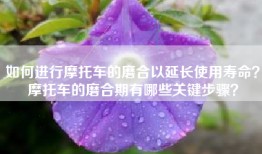 如何进行摩托车的磨合以延长使用寿命？摩托车的磨合期有哪些关键步骤？