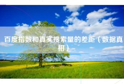 百度指数和真实搜索量的差距（数据真相）
