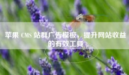 苹果 CMS 站群广告模板，提升网站收益的有效工具