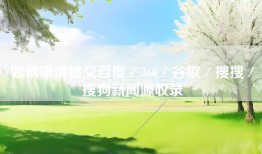 如何申请提交百度／360／谷歌／搜搜／搜狗新闻源收录