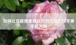 如何让百度搜索到自己的信息？以苹果手机为例
