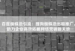 百度蜘蛛池引流：搜狗蜘蛛池出租推广，助力企业高效拓展网络营销新天地