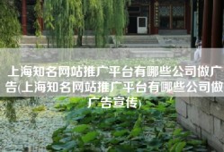 上海知名网站推广平台有哪些公司做广告(上海知名网站推广平台有哪些公司做广告宣传)
